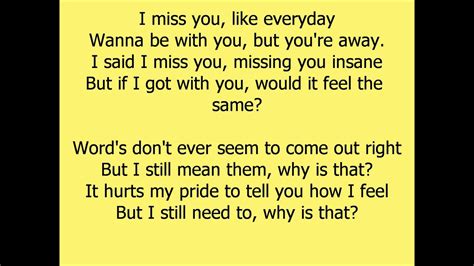 and i miss u lyrics|i miss you lyrics youtube.